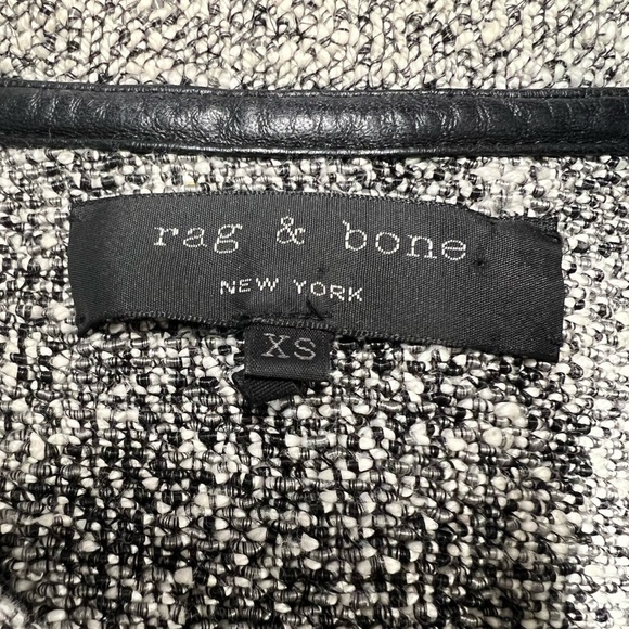 RAG & BONE Hart Tweed Biker Moto Jacket White/Black XS - Picture 9 of 10